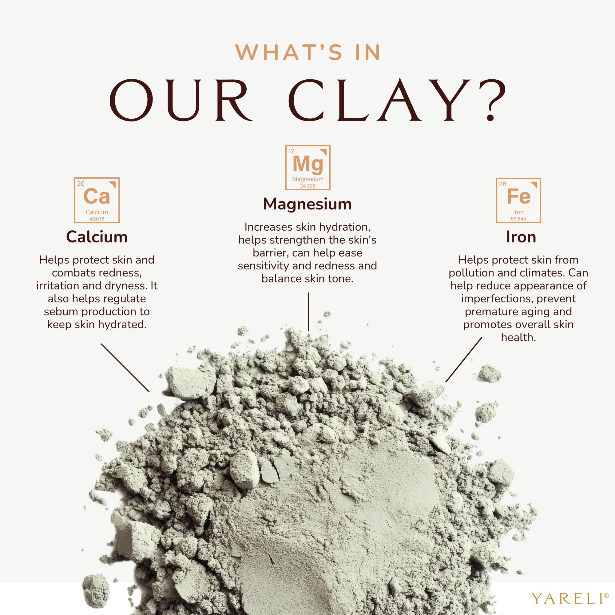 Detailed view of 100 percent pure calcium bentonite clay powder texture