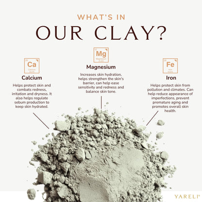 Detailed view of 100 percent pure calcium bentonite clay powder texture