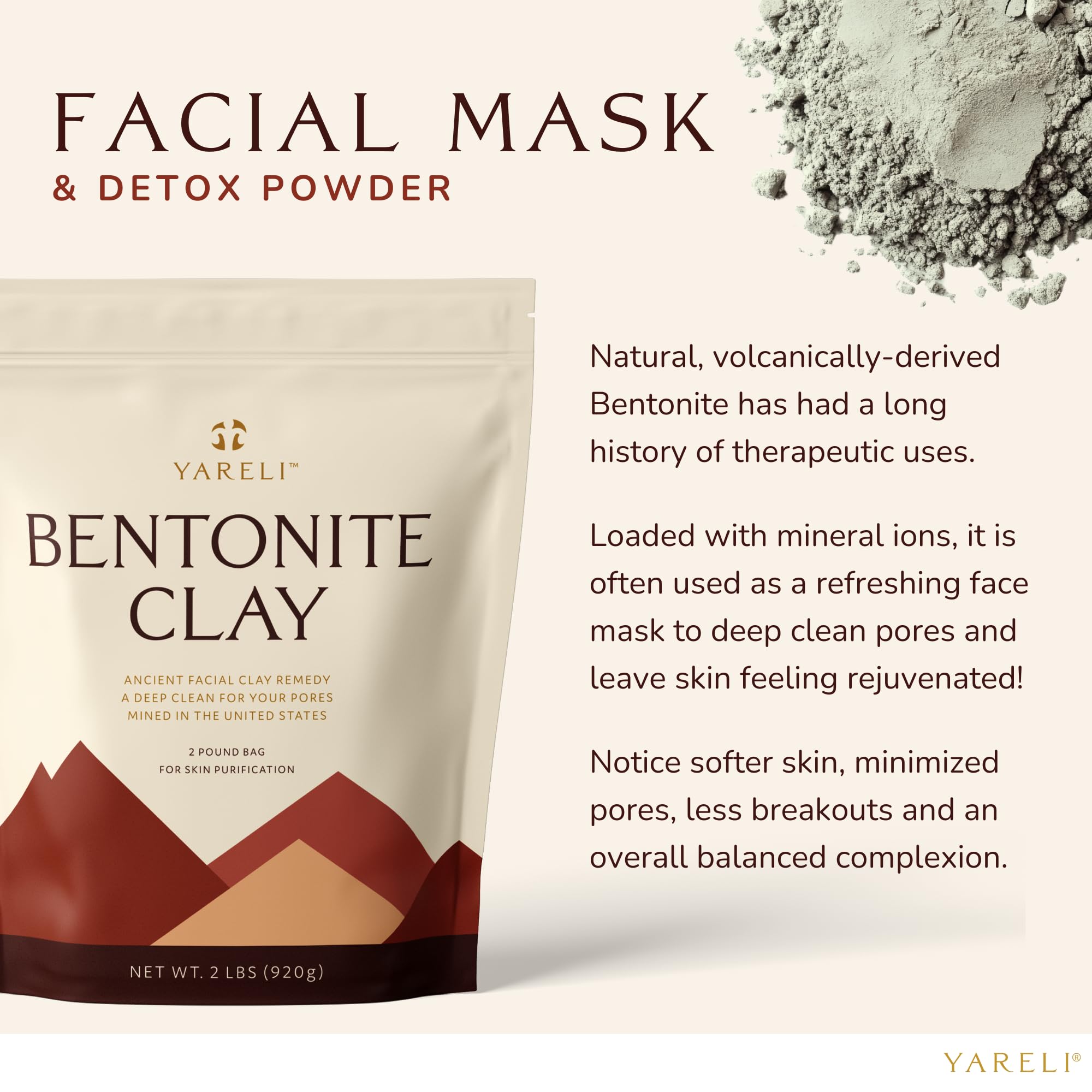 Yareli Indian Healing Clay used for a skin detox bath soak