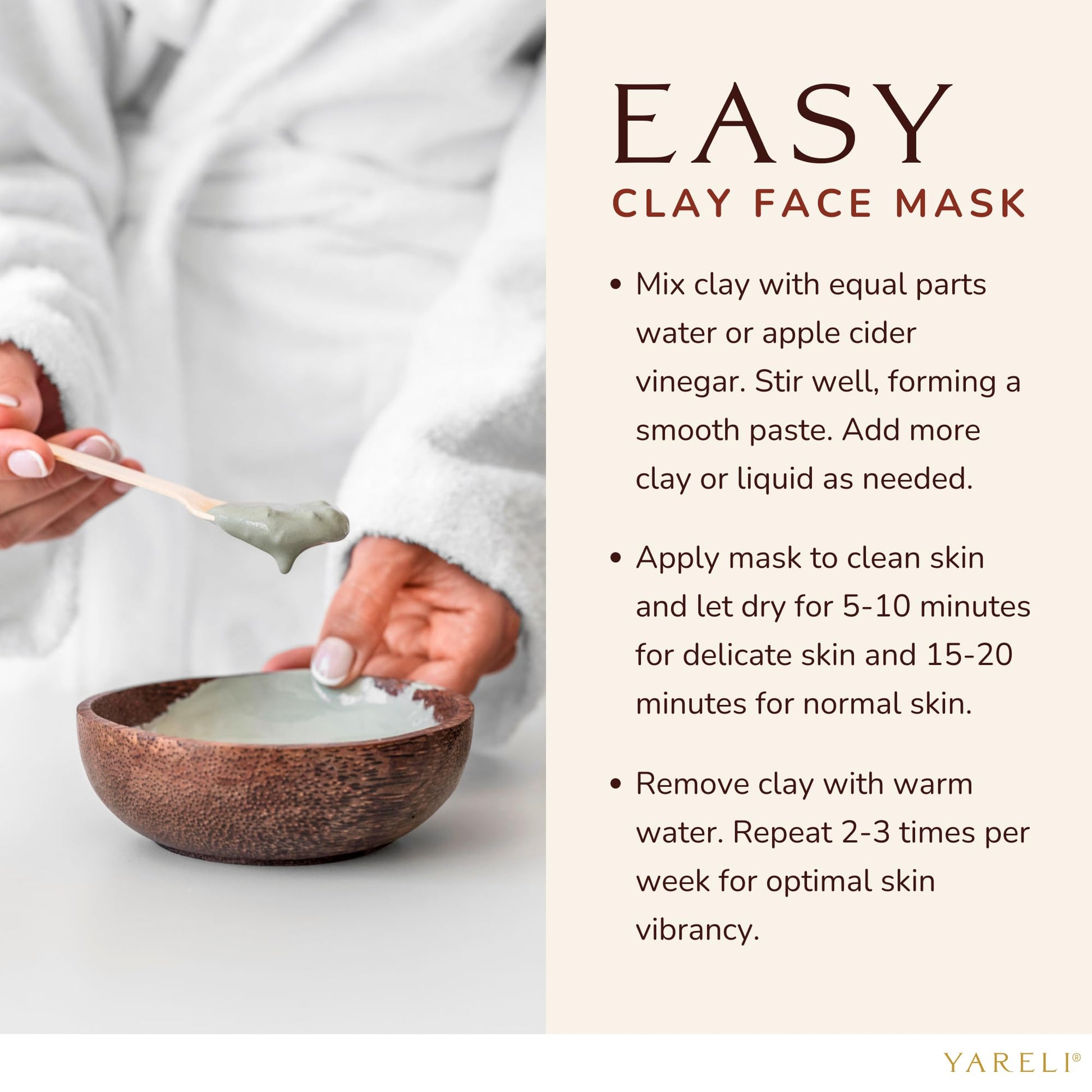 Yareli pure volcanic clay powder for body and skincare routines
