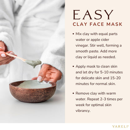Yareli pure volcanic clay powder for body and skincare routines