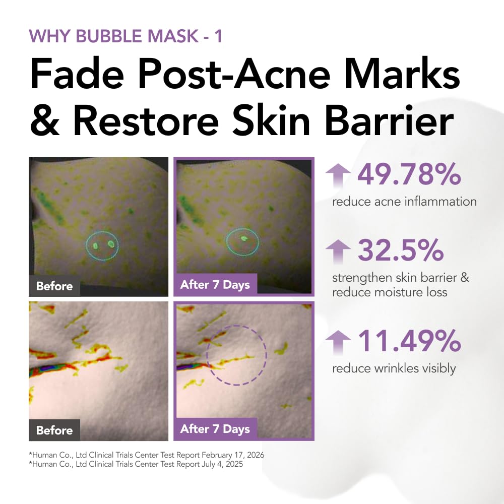 White micro bubble foam texture of MENOKIN Repair skincare mask