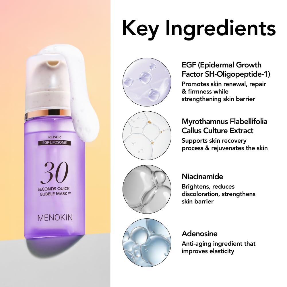 Applying MENOKIN thirty seconds bubble mask on clean skin