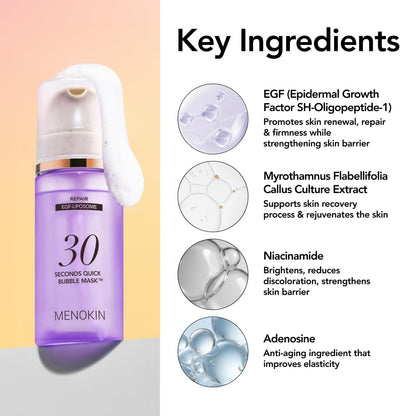 Applying MENOKIN thirty seconds bubble mask on clean skin
