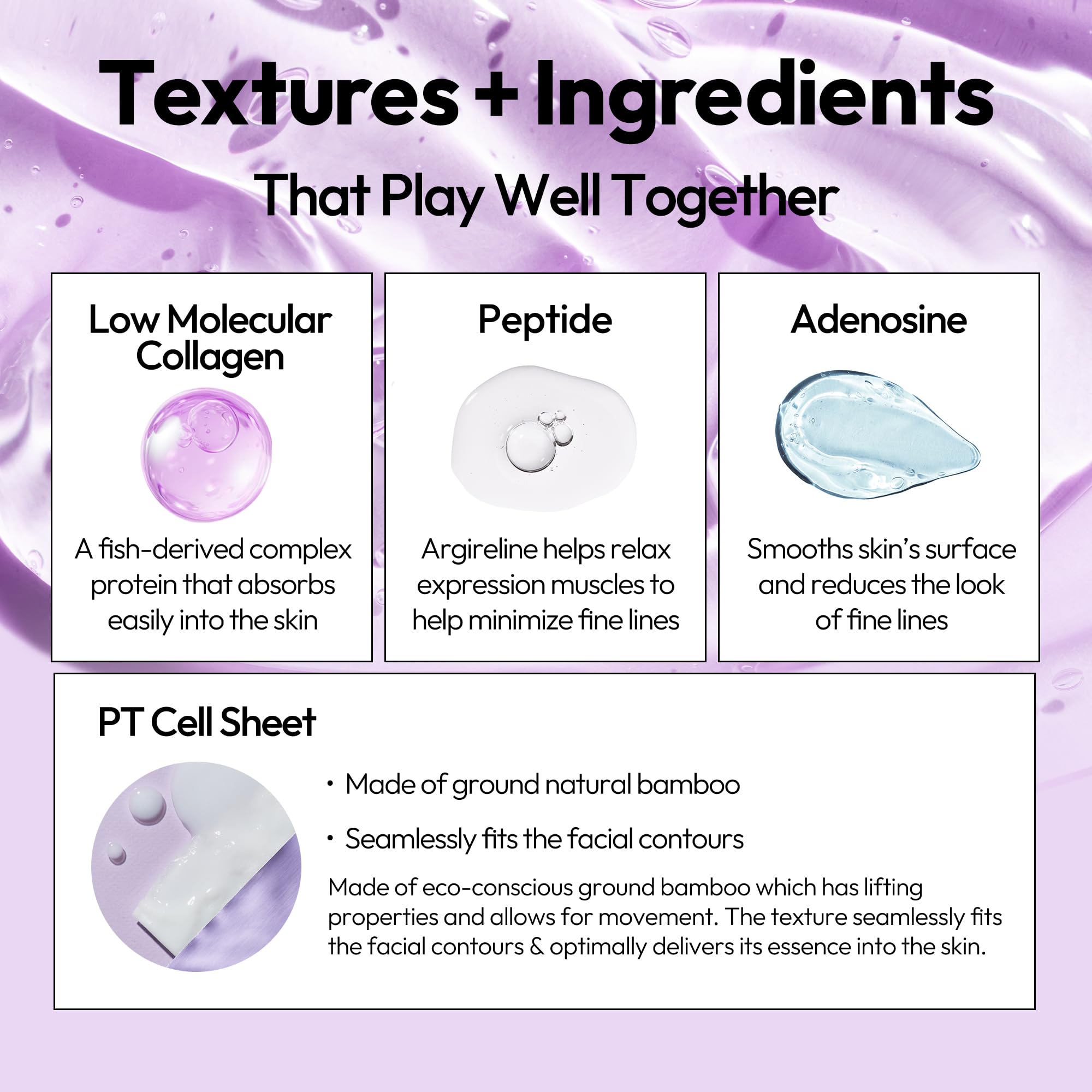 Collagen peptides anti-aging face mask pack