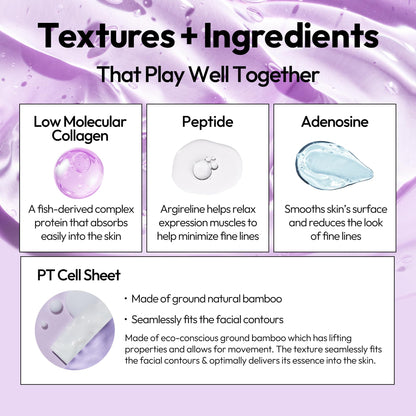 Collagen peptides anti-aging face mask pack