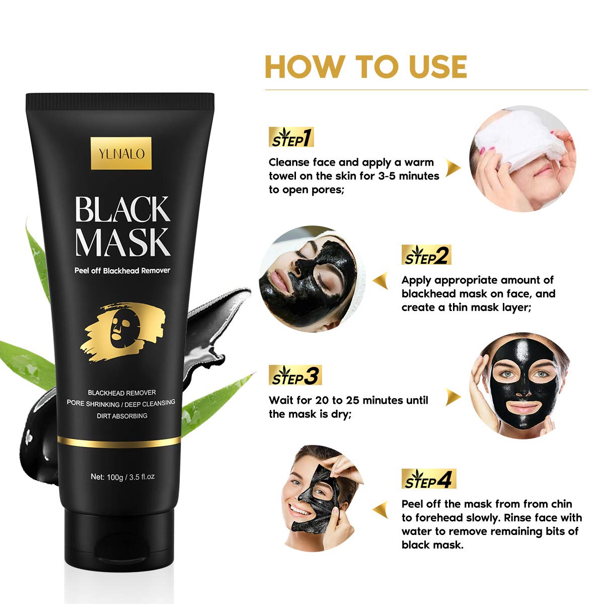Ylnalo blackhead remover mask kit packaging details