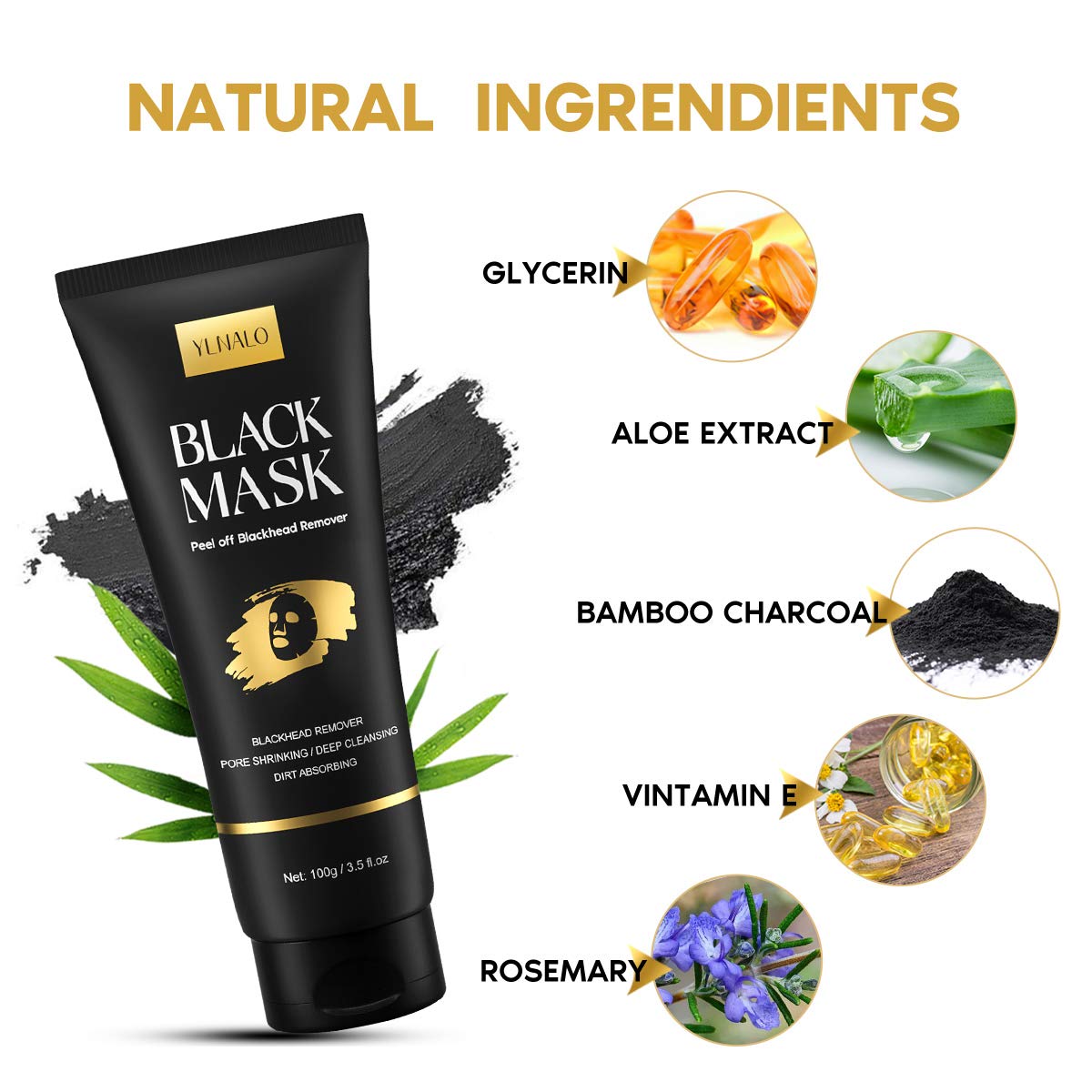 Applying Ylnalo charcoal mask with silicone brush
