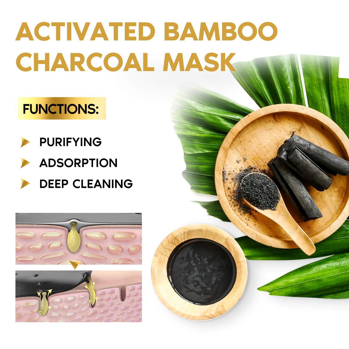 Close up of Ylnalo 3.5 fluid ounce charcoal mask tube