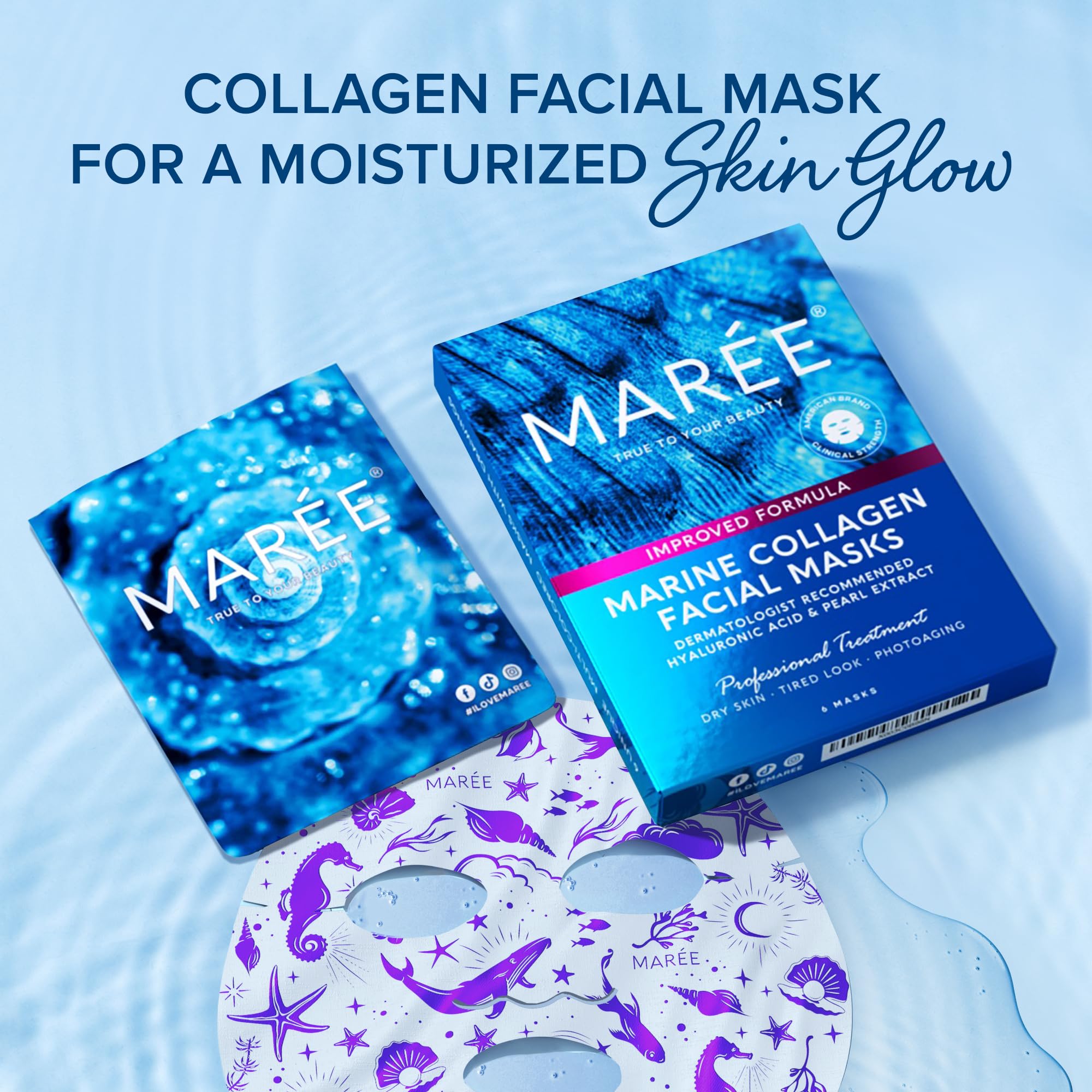 Maree collagen mask set of 6 retail box