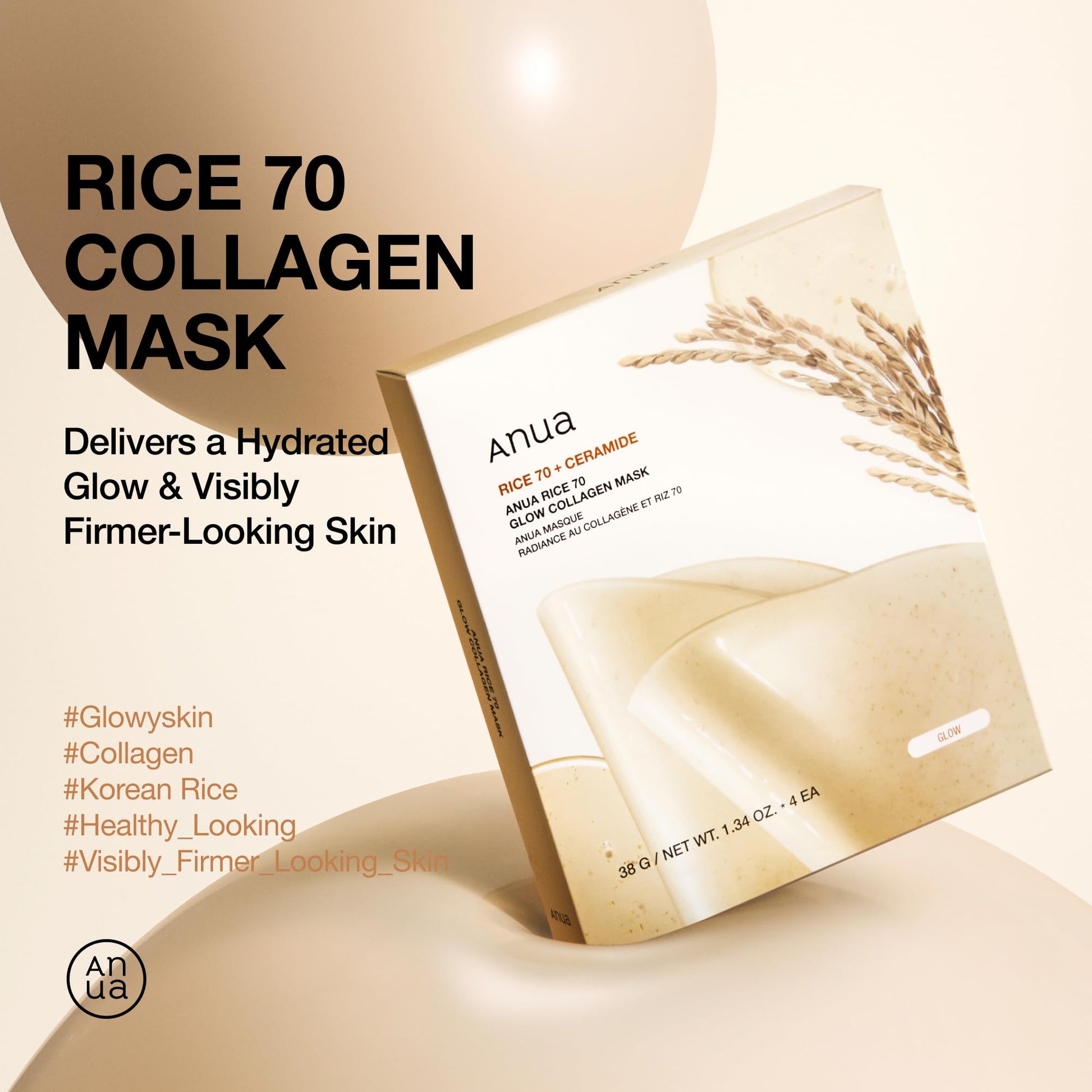 Two-piece hydrogel design of the ANUA overnight face mask showing premium adherence quality.