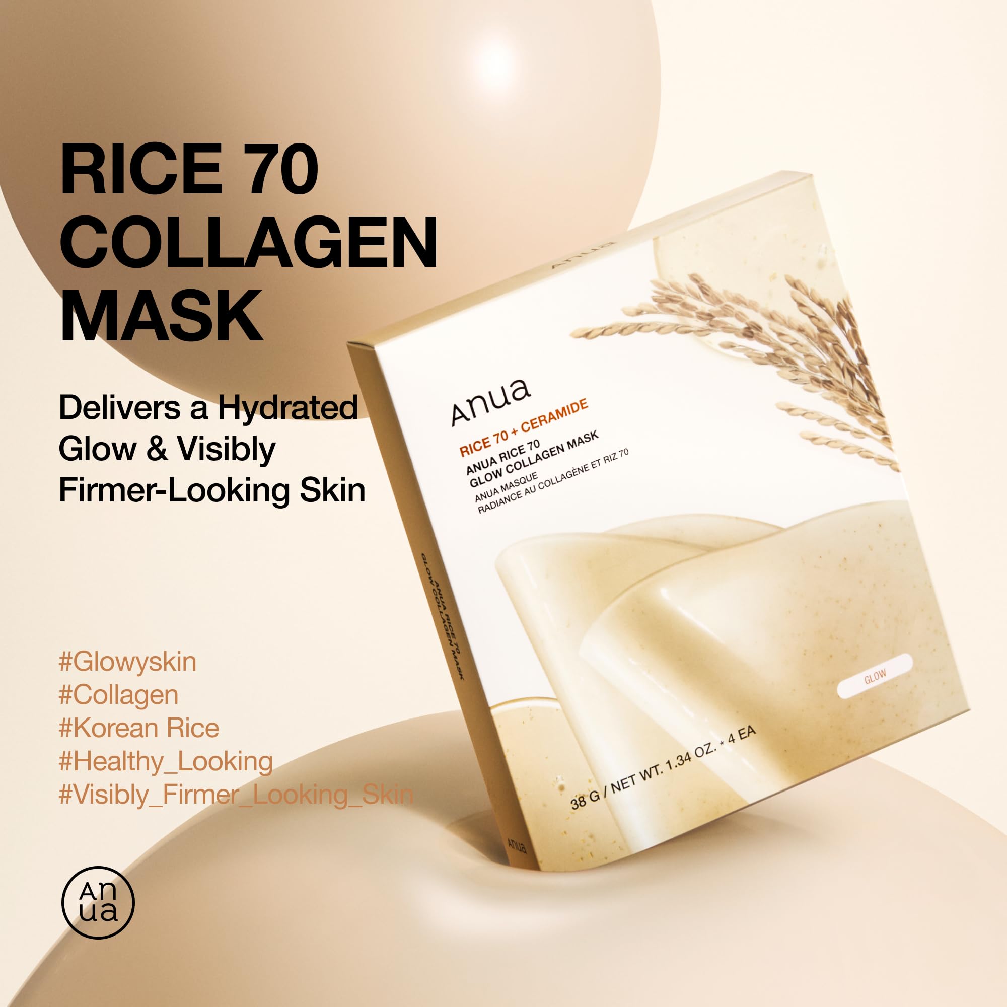 Two-piece hydrogel design of the ANUA overnight face mask showing premium adherence quality.