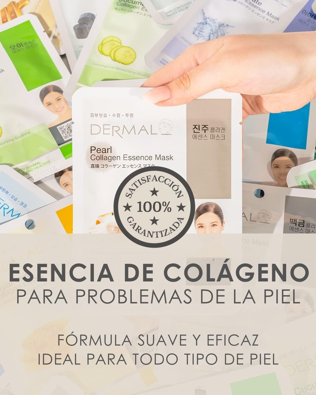 Close up of Dermal collagen mask sheet material and essence texture