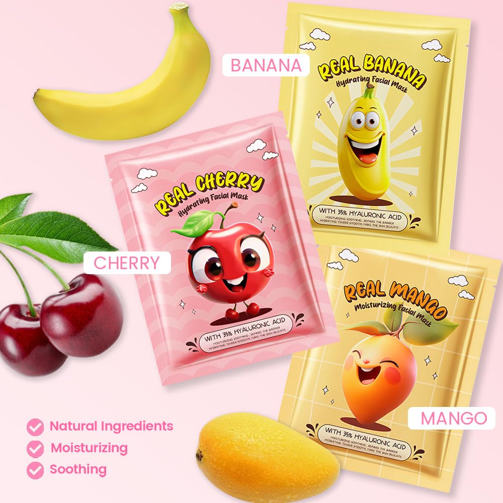 Kaely kids fruit sheet mask set spa party supplies