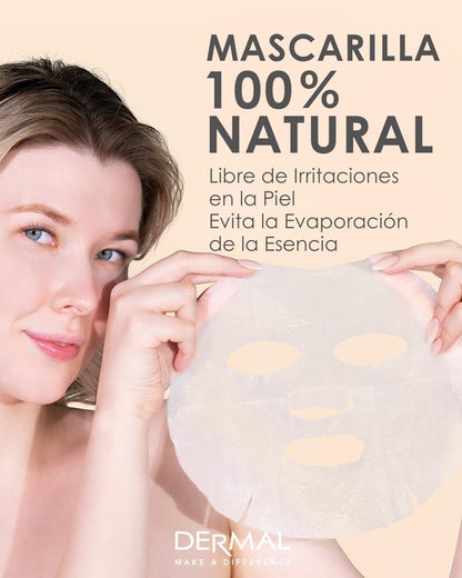 Top view of Dermal 16-day beauty therapy collagen mask collection