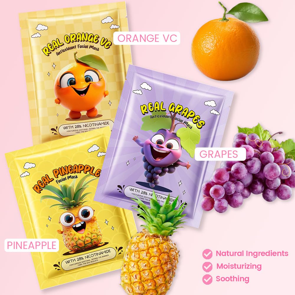Six pack fruit face masks for hydrating skincare