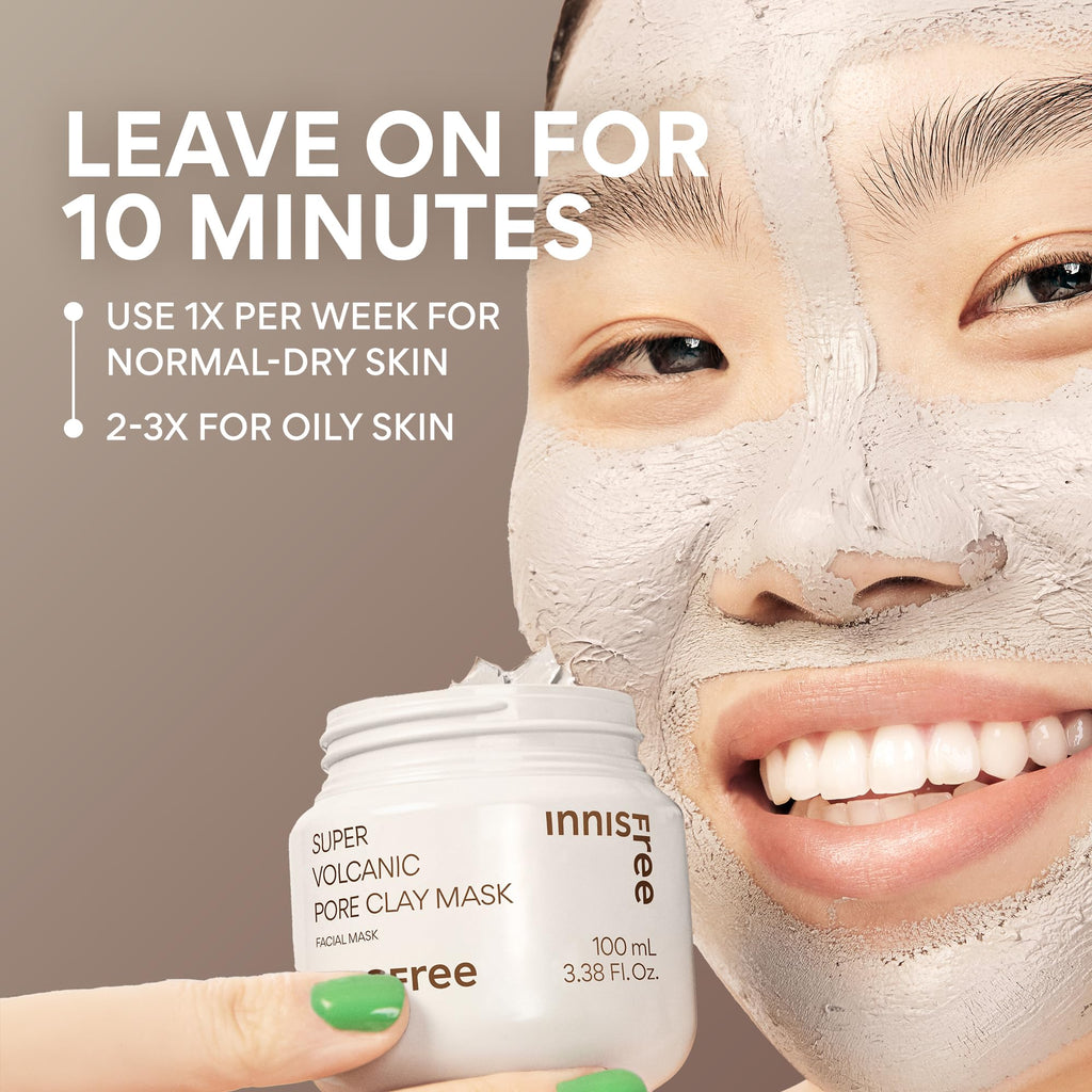 Innisfree Super Volcanic Pore Clay Mask open jar view