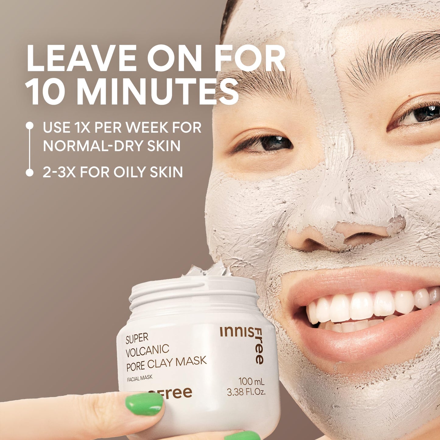 Innisfree AHA exfoliating clay mask product packaging back view