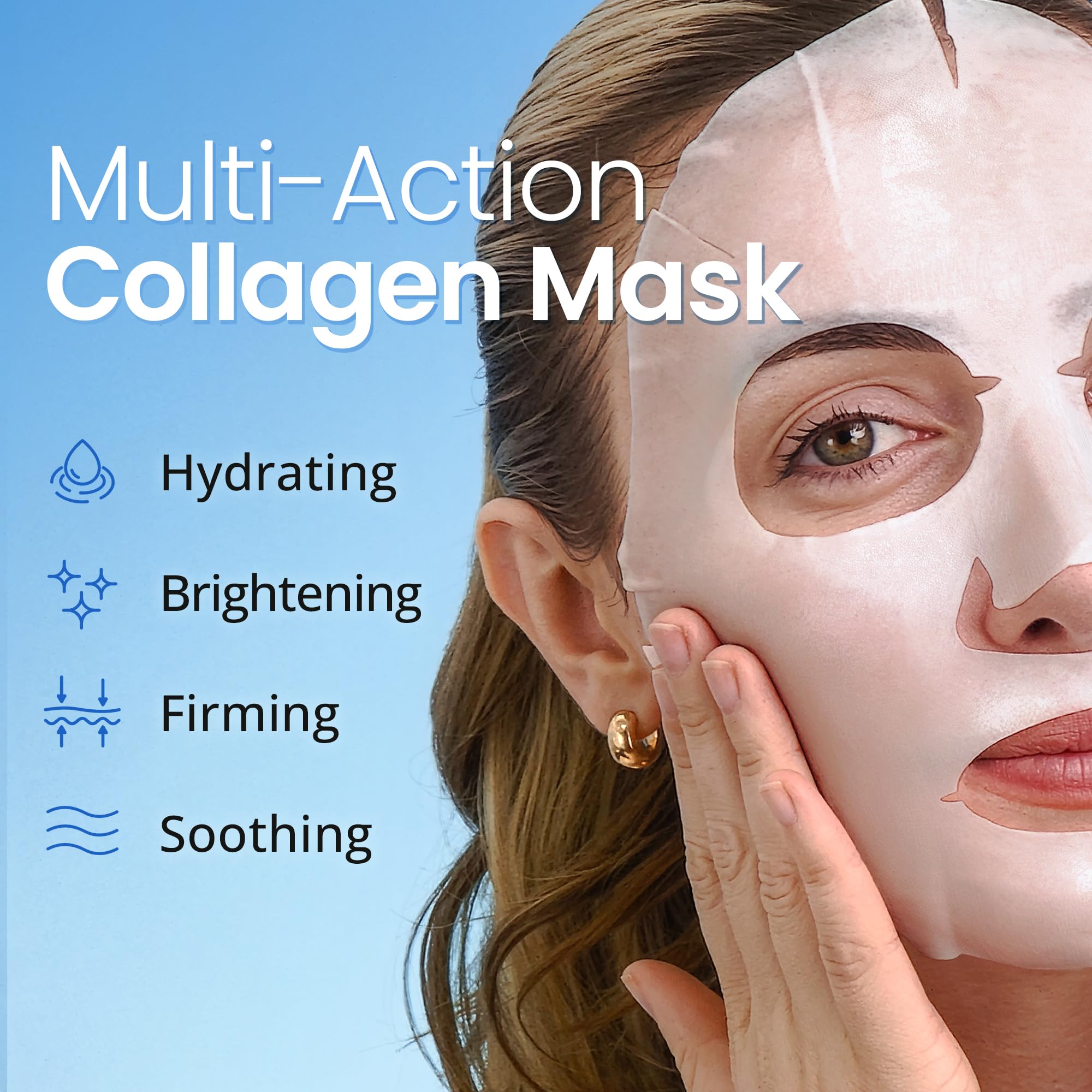 Ebanel anti-aging sheet mask stack showing 10 pack quantity