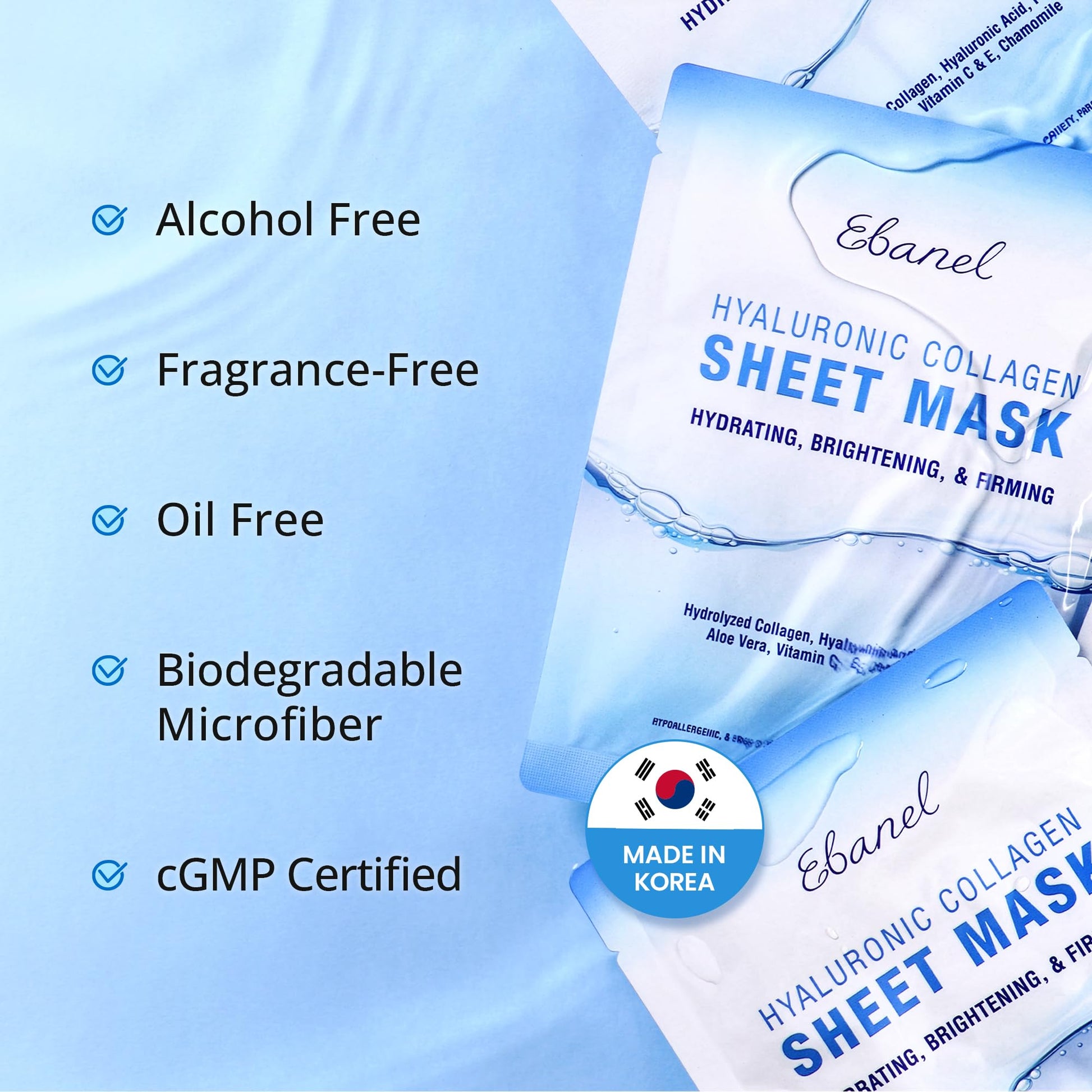 Ebanel skincare Korean sheet mask travel friendly packaging