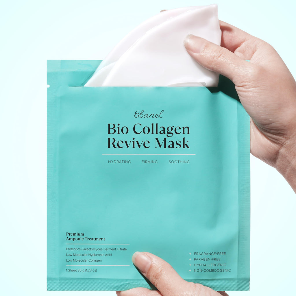 CuraLife Ebanel skincare product lifestyle flat lay