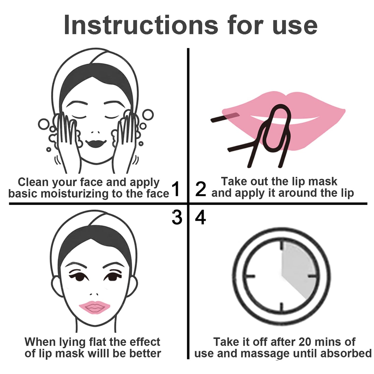 Skincare routine showing application of crystal lip mask