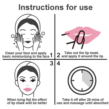 Skincare routine showing application of crystal lip mask