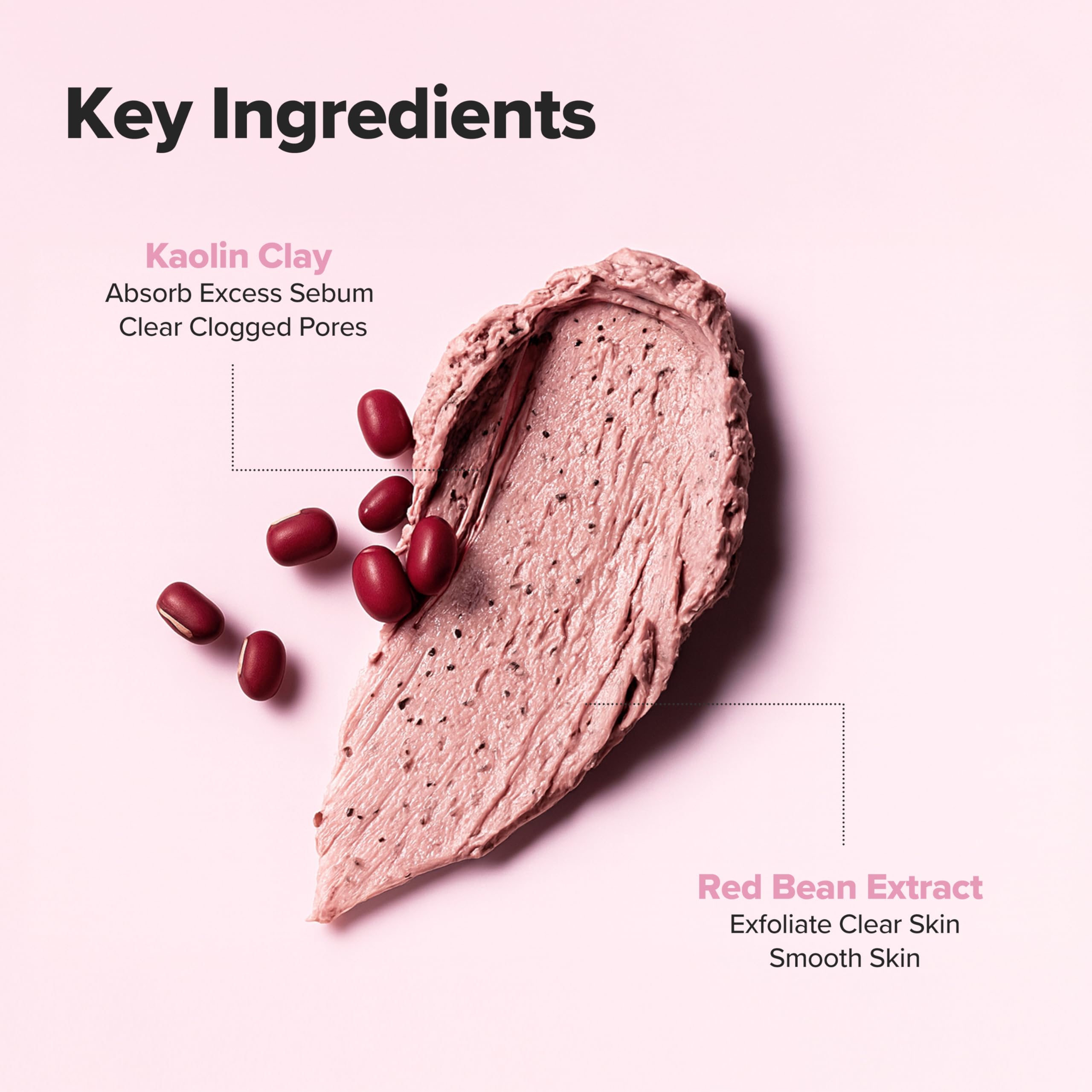 Korean beauty pore minimizing wash off mask with kaolin clay packaging detail