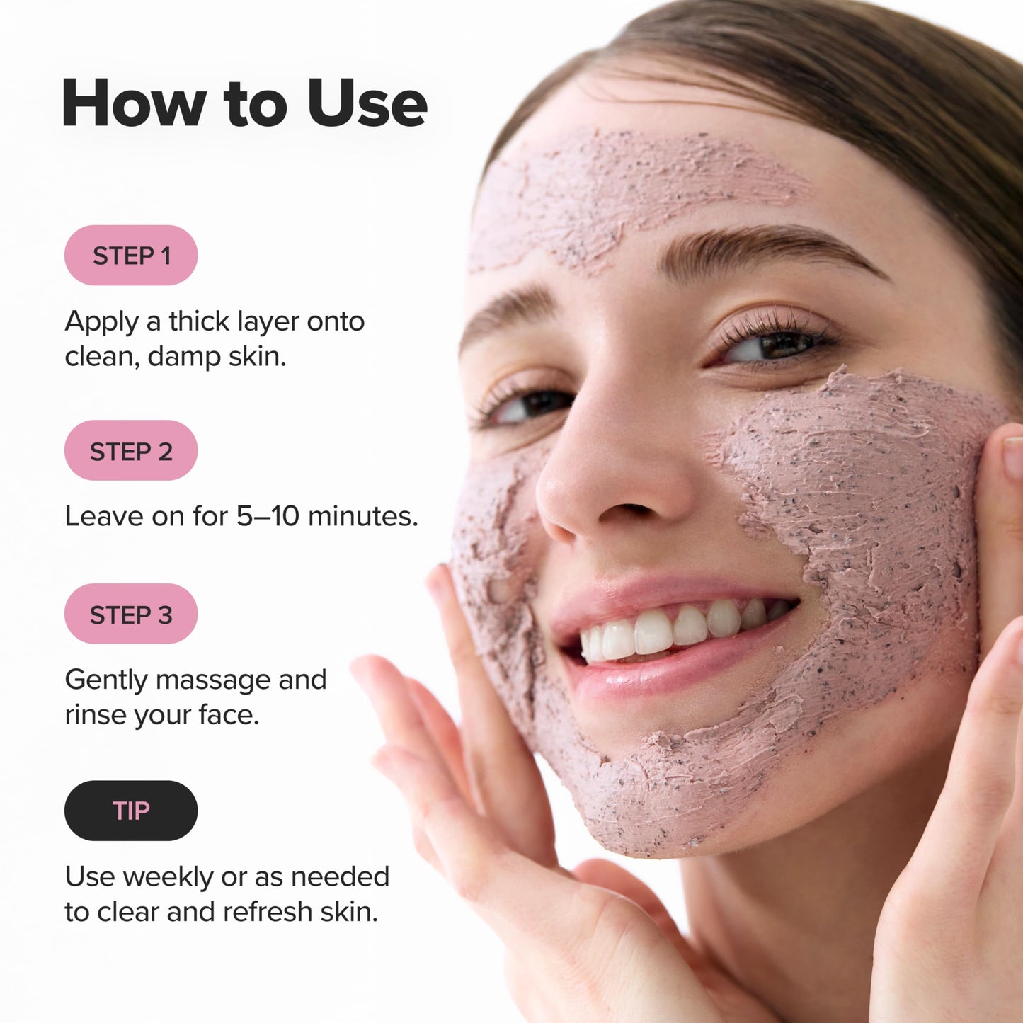 Exfoliating red bean mud pack for treating blackheads and oily skin texture