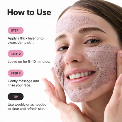 Exfoliating red bean mud pack for treating blackheads and oily skin texture