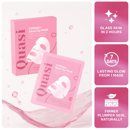 Quasi firming and smoothing skincare sheet mask box with four pieces pack