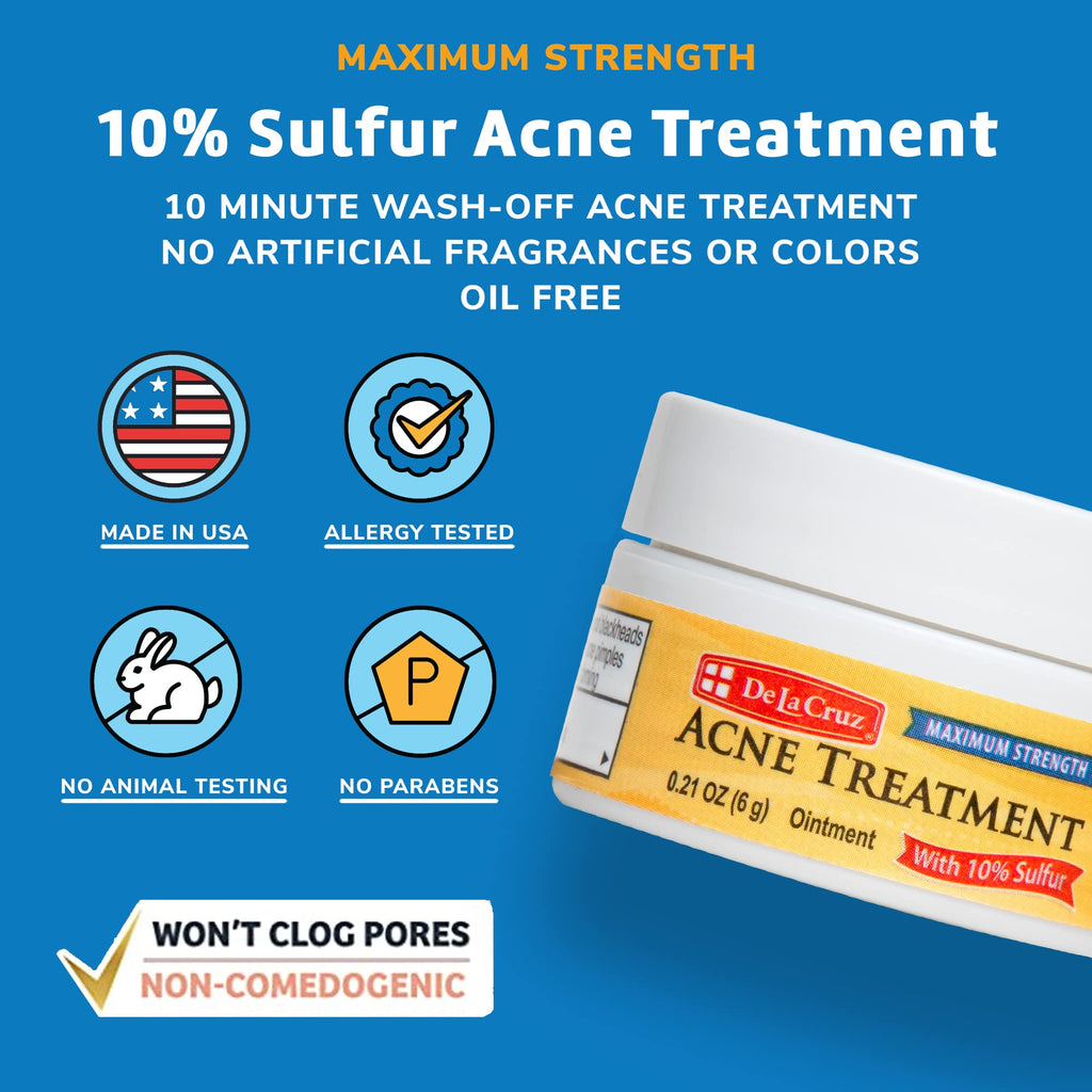 De La Cruz acne treatment jar label close up