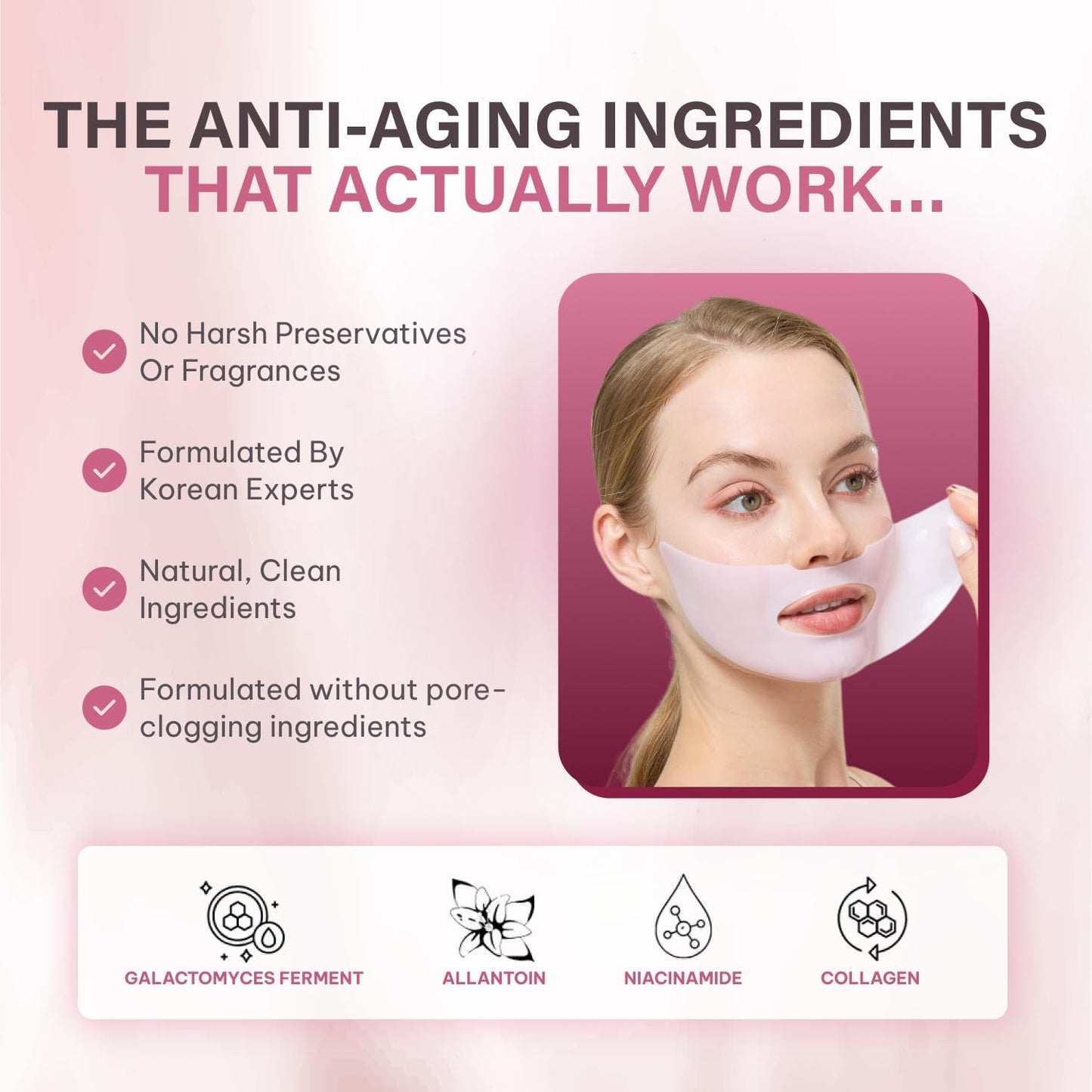 Quasi low molecular collagen mask four count package open displaying hydrogel sheets