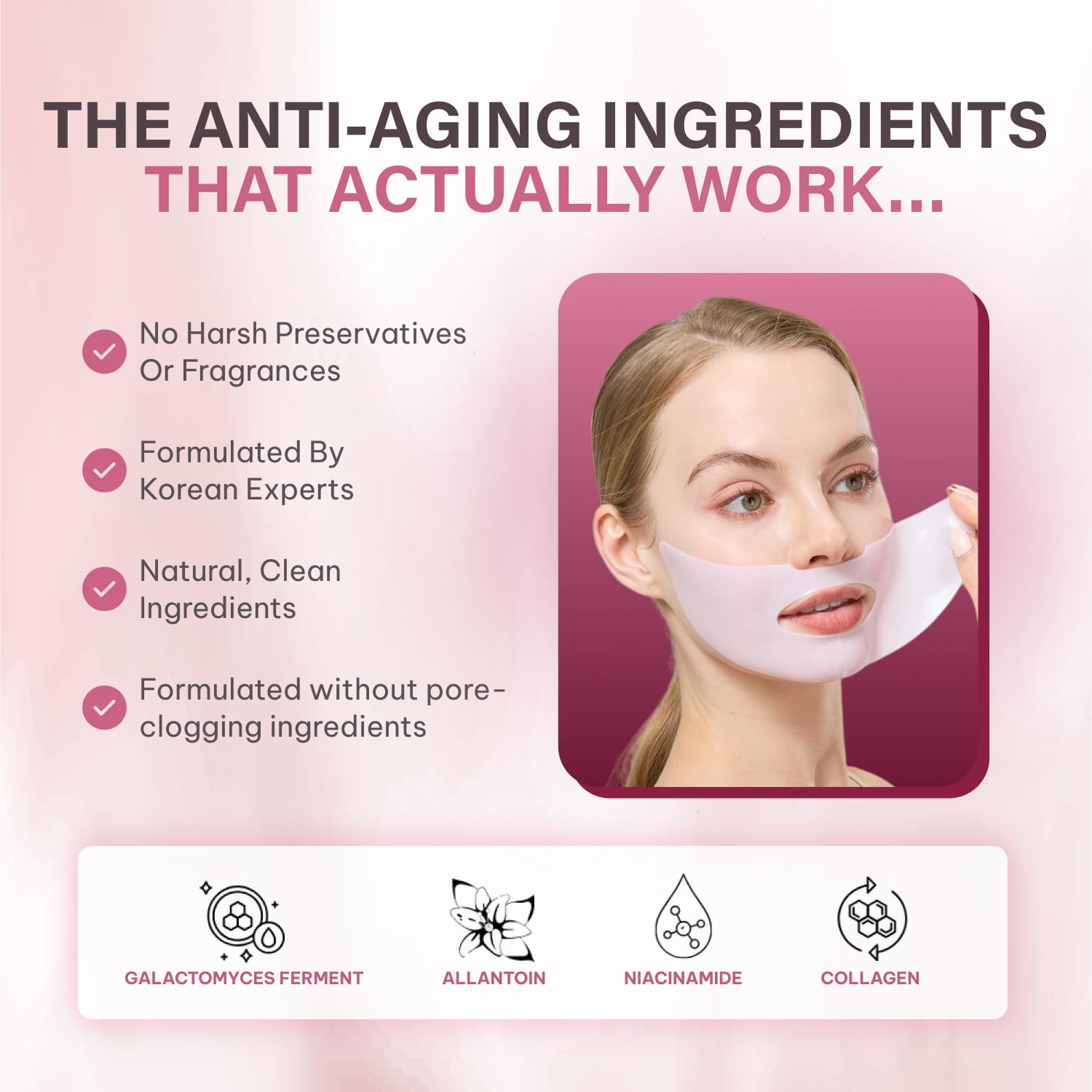 Quasi low molecular collagen mask four count package open displaying hydrogel sheets