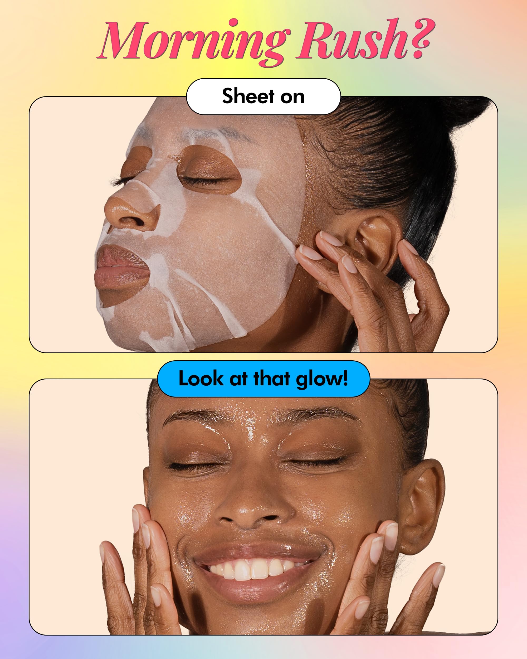 Close up of Dermal hydrating and soothing sheet mask ingredient list