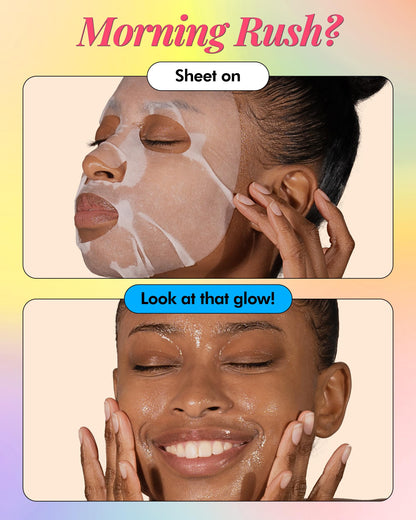 Close up of Dermal hydrating and soothing sheet mask ingredient list