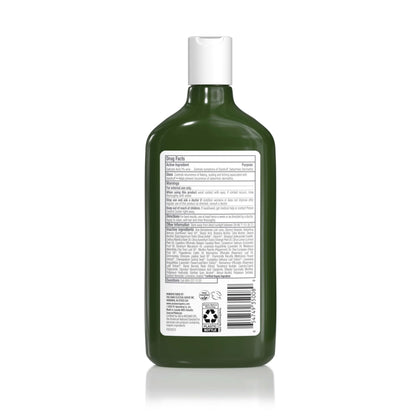 Avalon Organics medicated anti dandruff shampoo formula ingredients label close up
