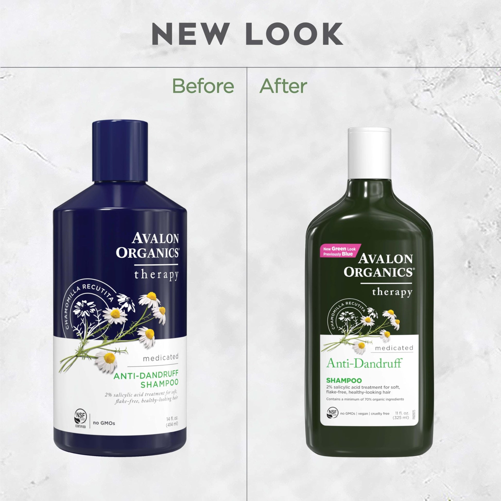 Authentic imported Avalon Organics anti dandruff shampoo side angle view