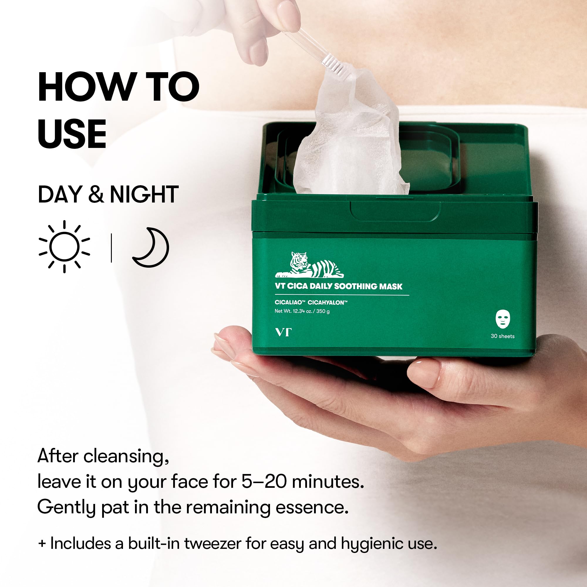 Close up of hydrating Cica mask ingredients
