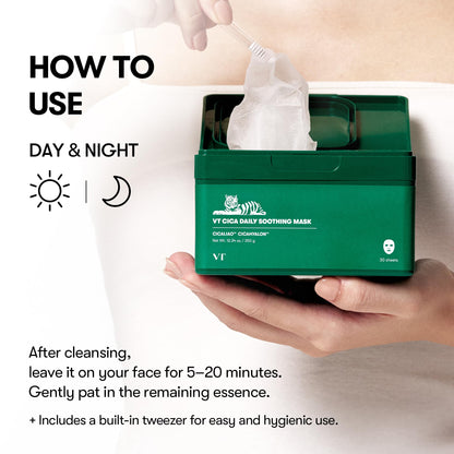 Close up of hydrating Cica mask ingredients