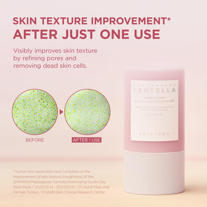 SKIN1004 Poremizing clay mask stick showing red bean powder texture