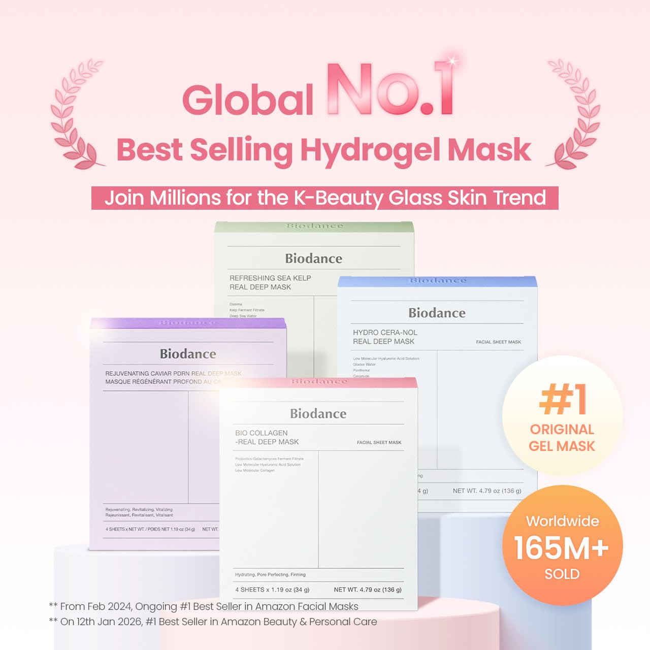 Close up of Biodance hydrogel collagen face mask sheet