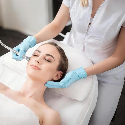 Close up view of the ergonomic stainless steel wands for diamond dermabrasion machines