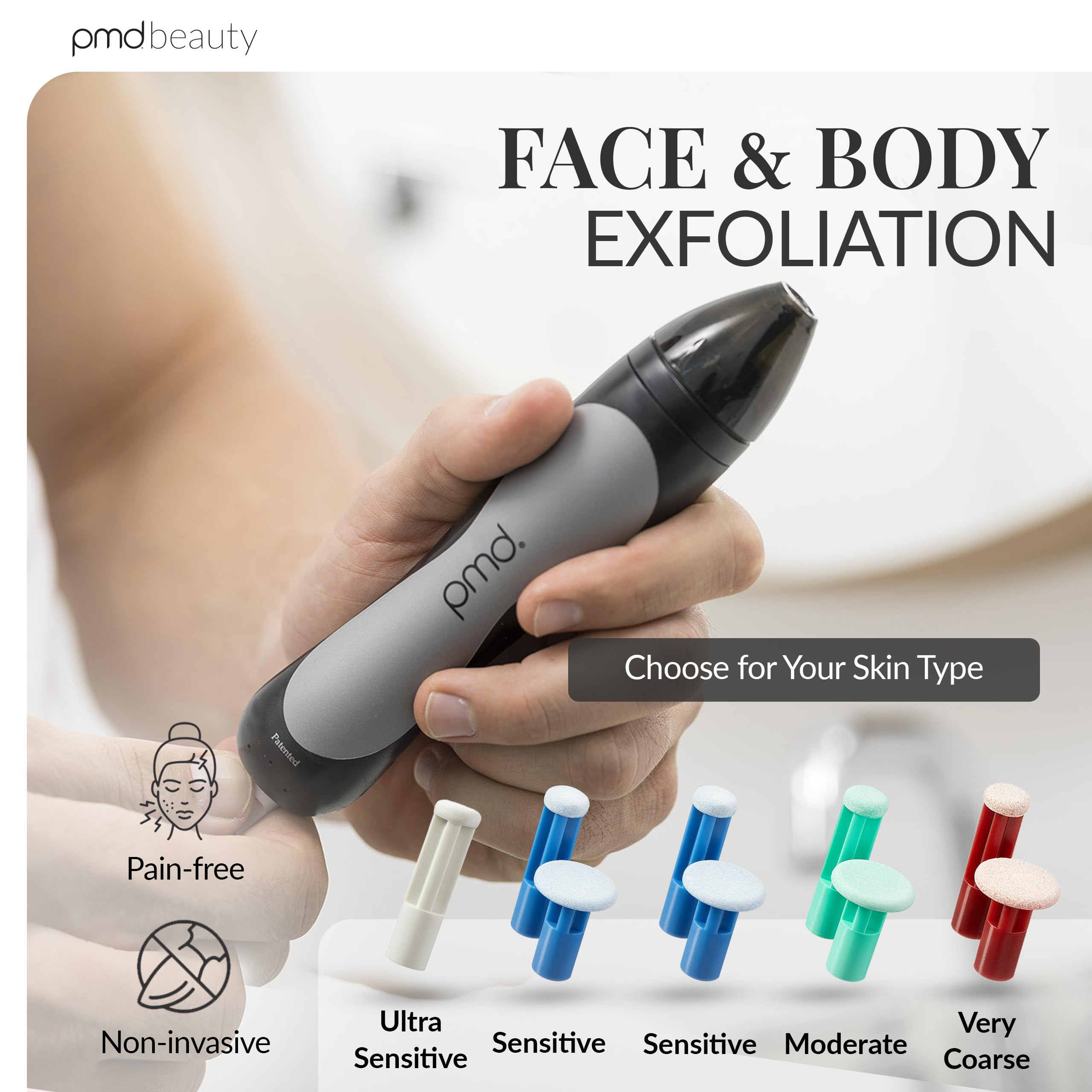 Black PMD Personal Microderm Man premium grooming tool for skin smoothing