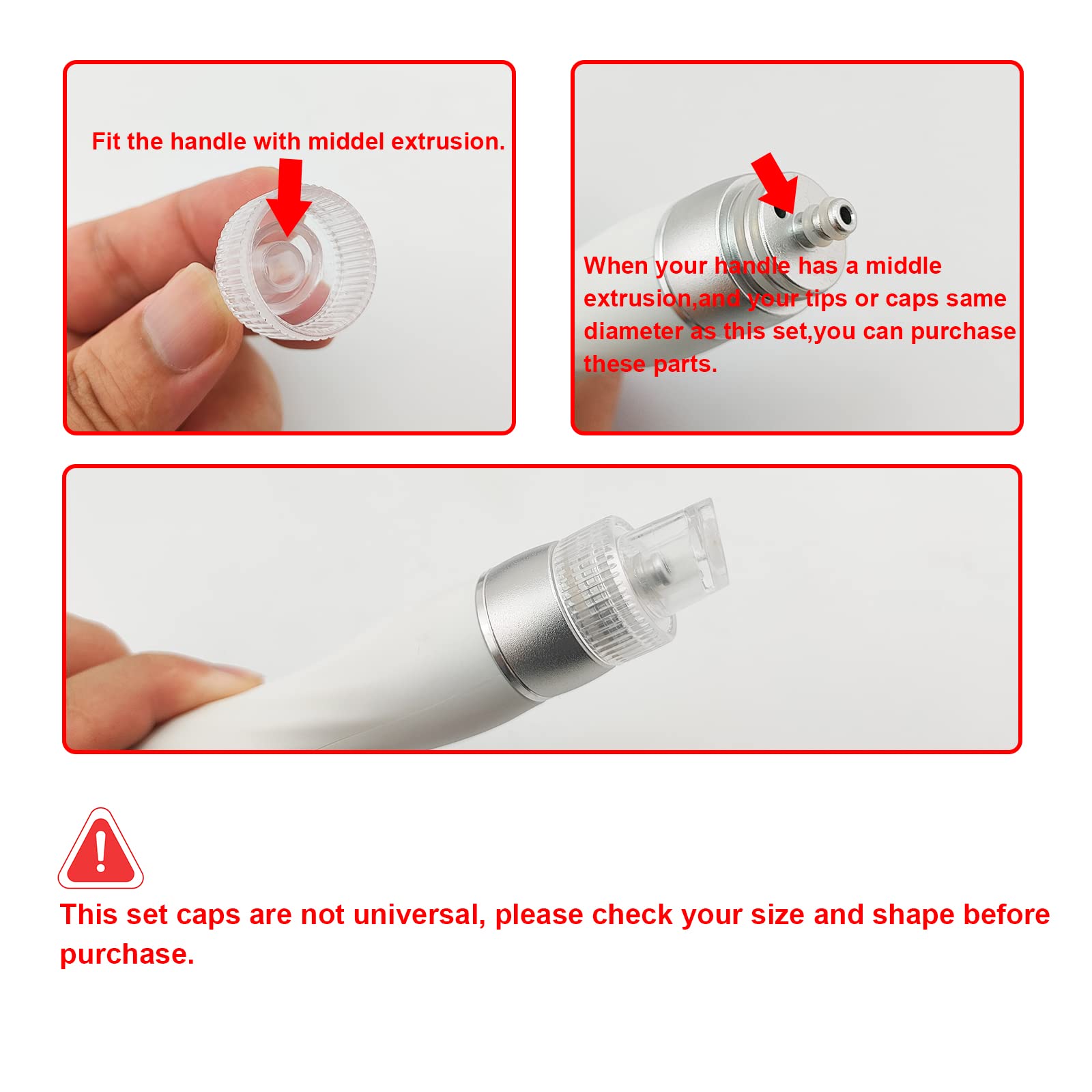 Elitzia water peeling plastic caps demonstrating the specialized spiral shapes for pore cleansing.