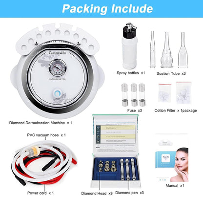 TwoWin facial pore vacuum and exfoliation machine accessories arrayed for home use