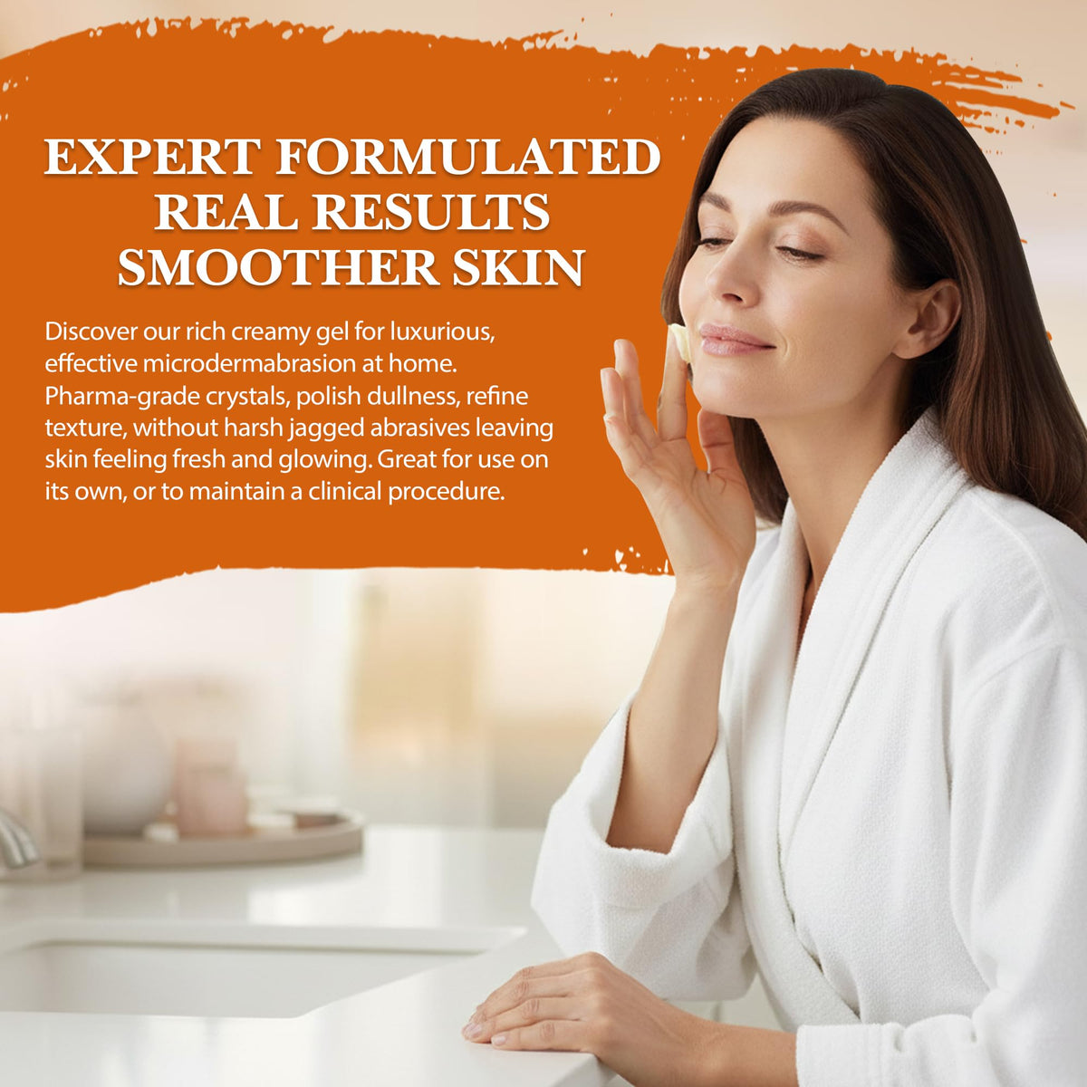 Imagine Dermatology microdermabrasion gel scrub next to a drop of product