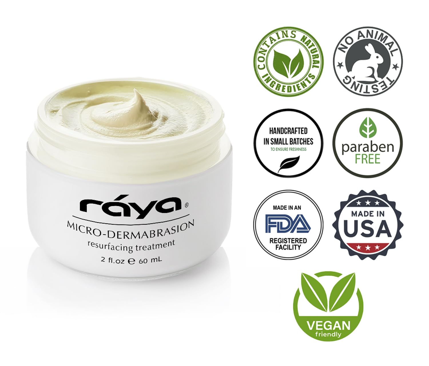 Texture shot of RAYA facial cream exfoliator with micronized marine salts