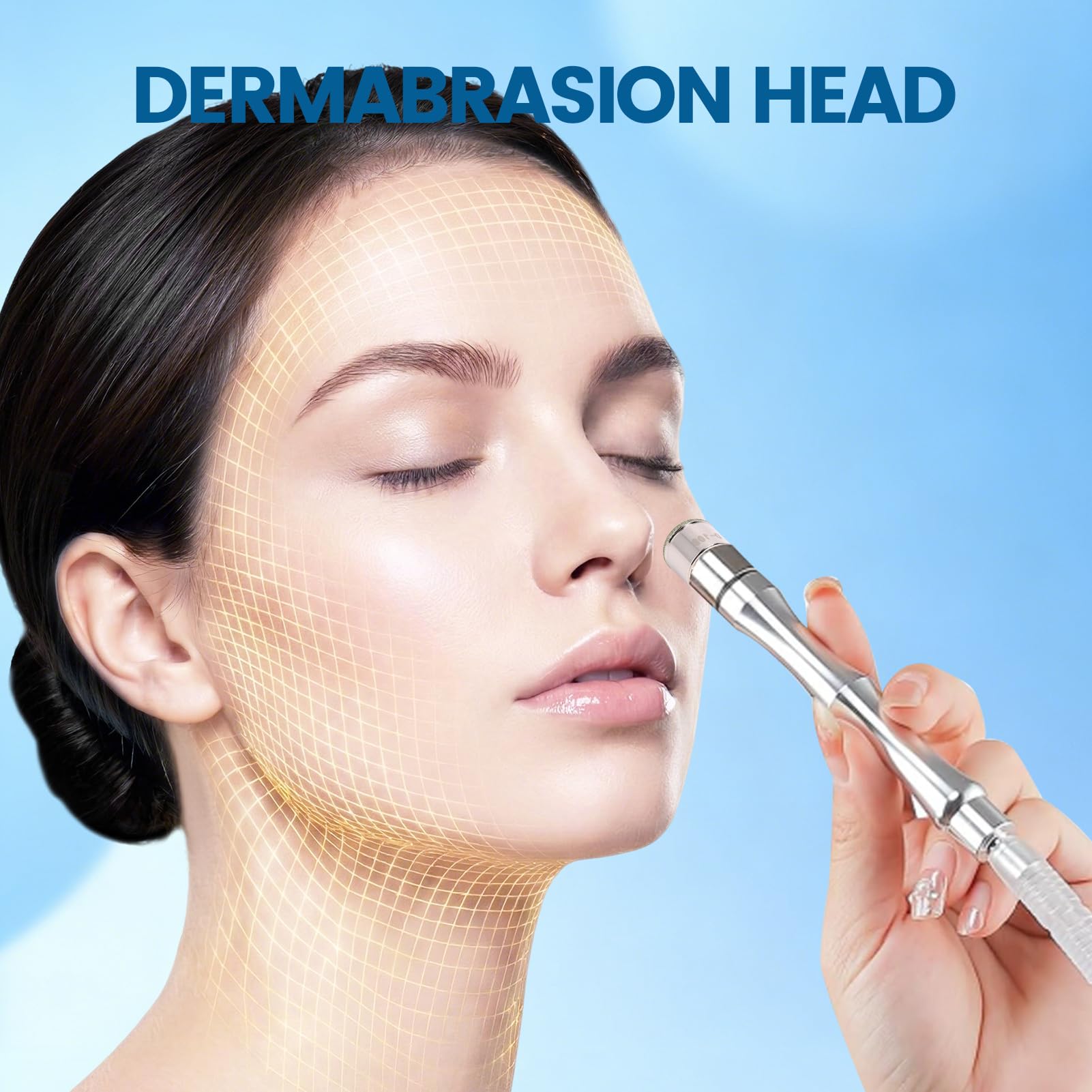 RANNYY D100 grade diamond microdermabrasion head showing secure vacuum wand connection side