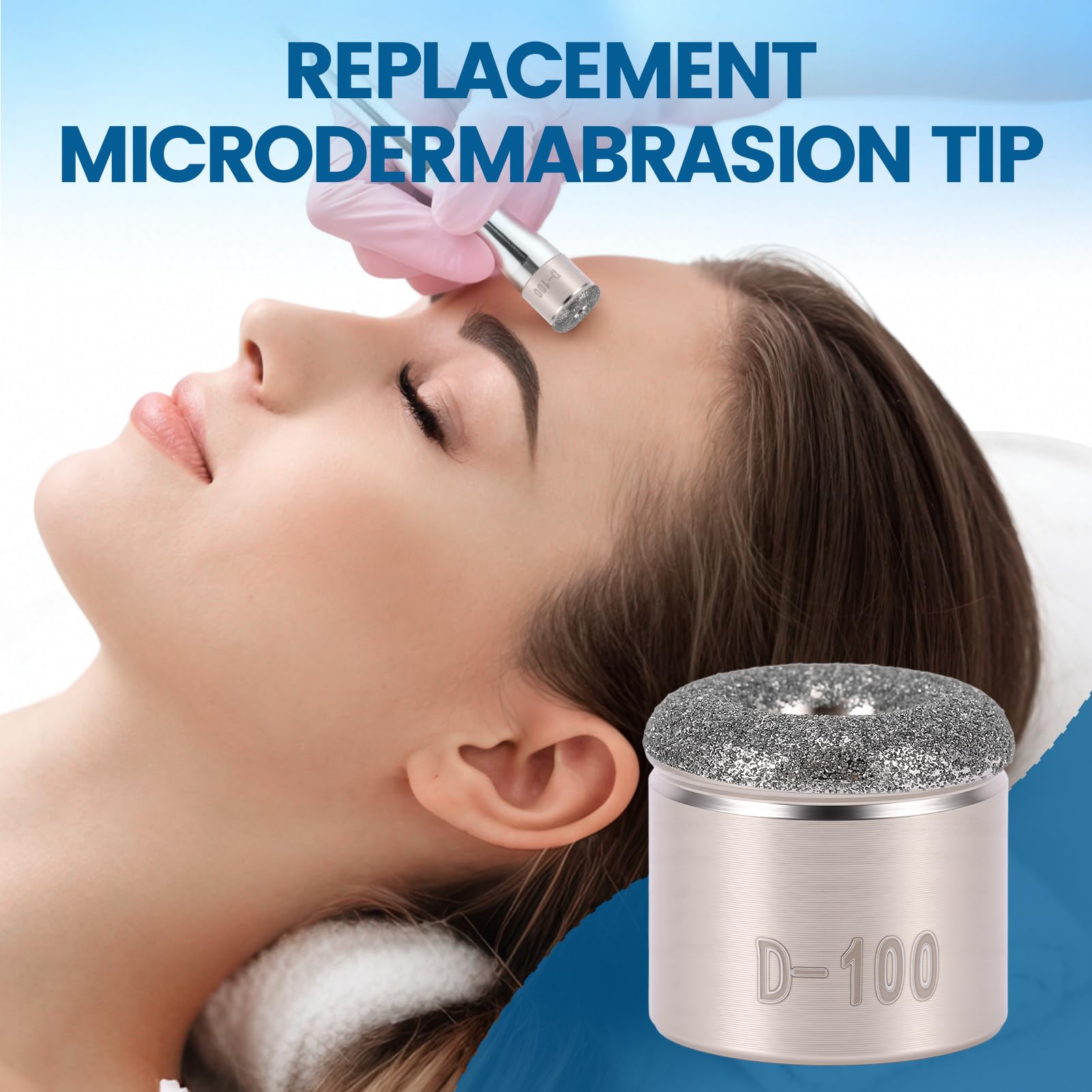 Durable stainless steel microdermabrasion replacement head by RANNYY for precise facial treatment